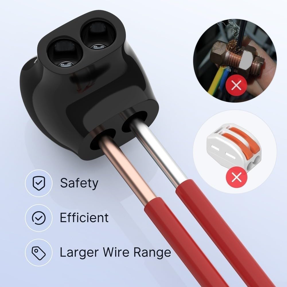 5 connettori per cavi in alluminio e rame, 4-14 AWG, morsetti di derivazione multipli con isolamento, viti esagonali e protezione contro l'ossidazione, connettori elettrici per sicurezza