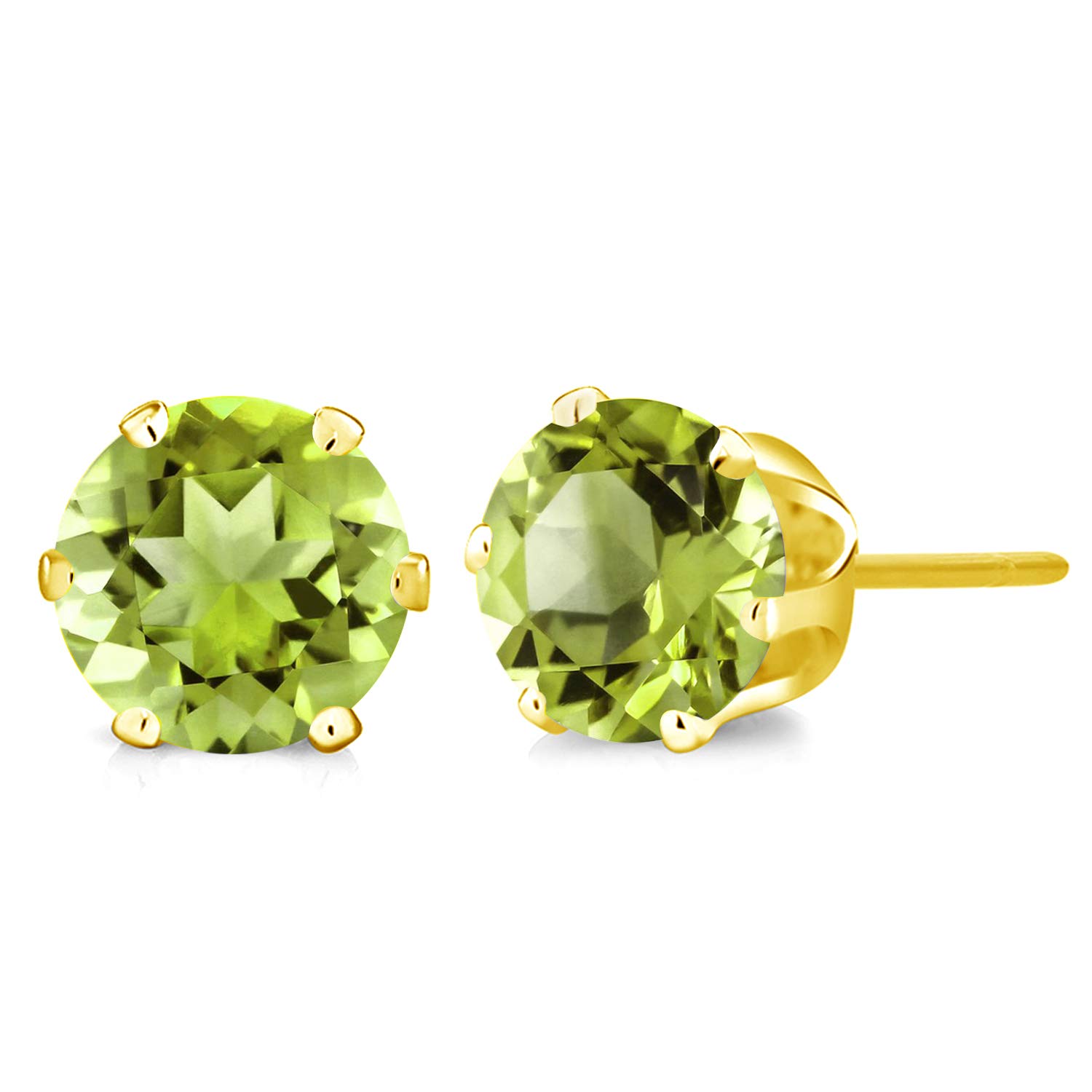 Grandes Boucles D'oreilles Clous Baroques – Vintage, Plaqué Or, Péridot Vert