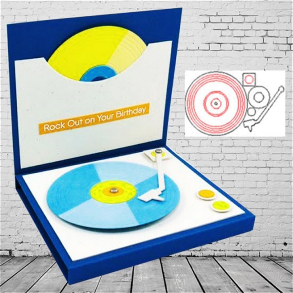 Gramophone Metal Die Cuts, Cutting Dies for Card Making Clearance, Embossing Dies for Scrapbooking