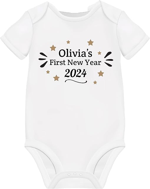 My First Baby New Year Outfit Vest Baby Grow Newborn Baby Clothes Unisex Boy Girl Personalised 2022 2023
