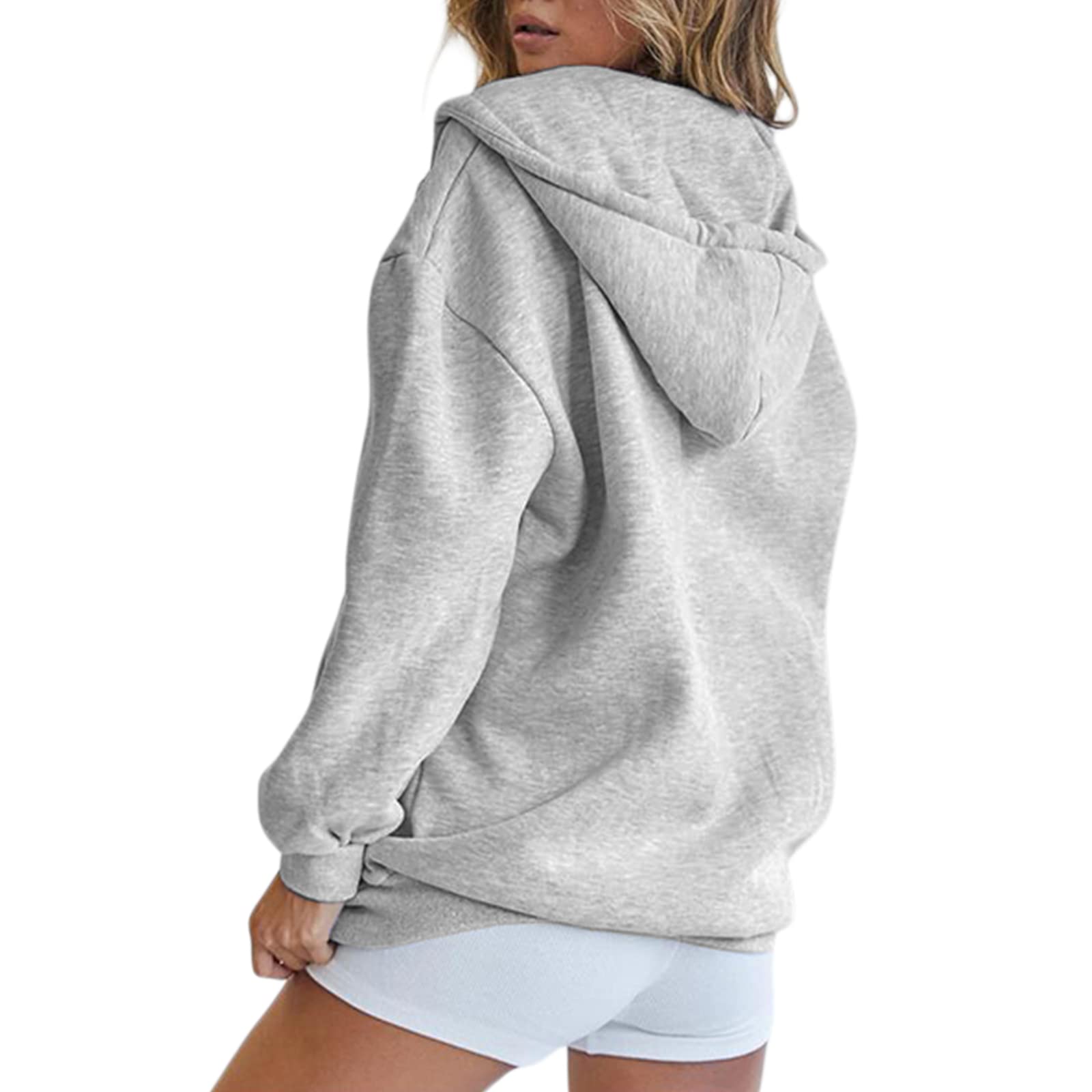 Geagodelia Veste à capuche pour femme - Vintage - Oversize - Sweat à capuche - Veste de transition - Veste zippée