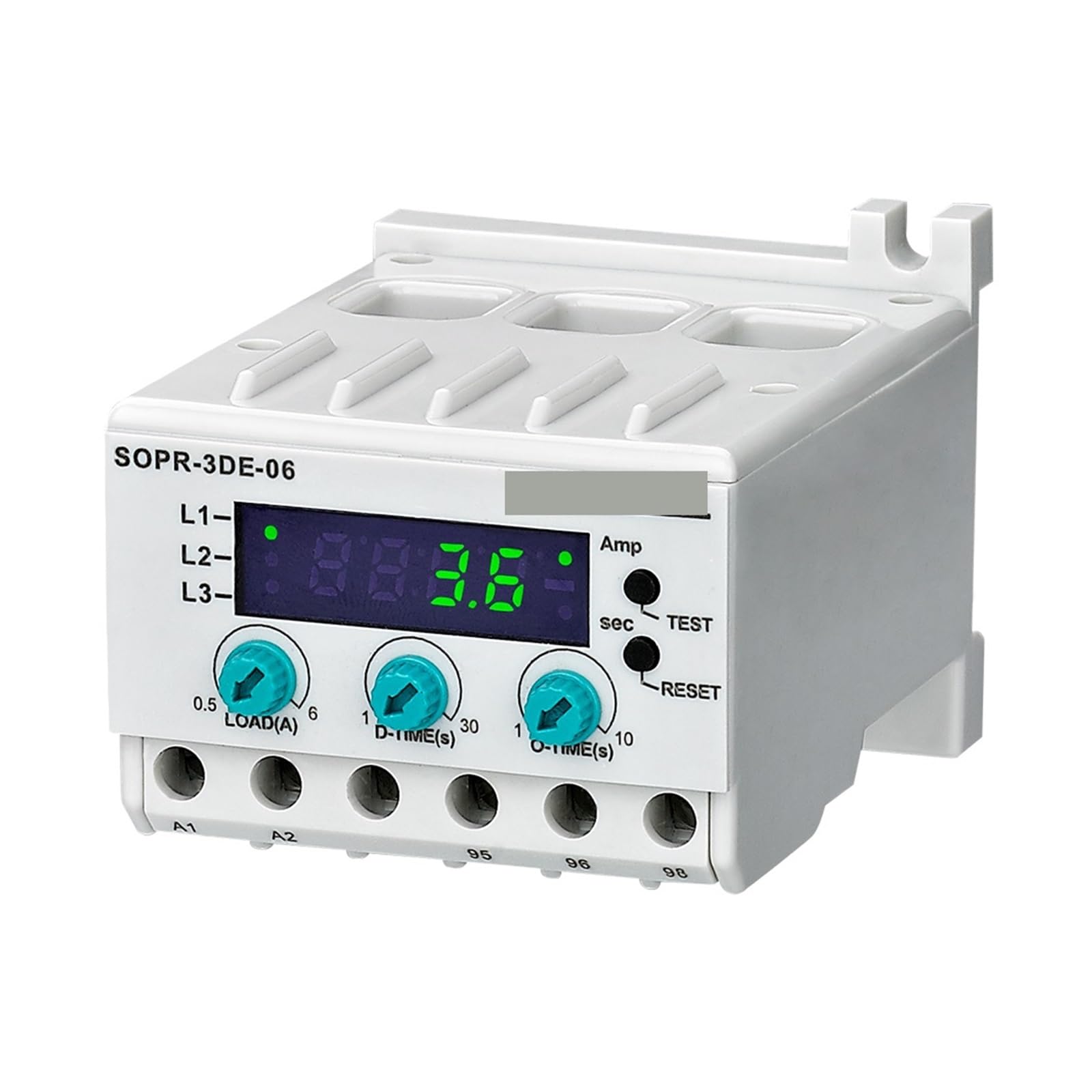 Relè di sovraccarico Termico SOPR-3DE Digitale Protezione Motore(Un 24ac Dc,1-6A)
