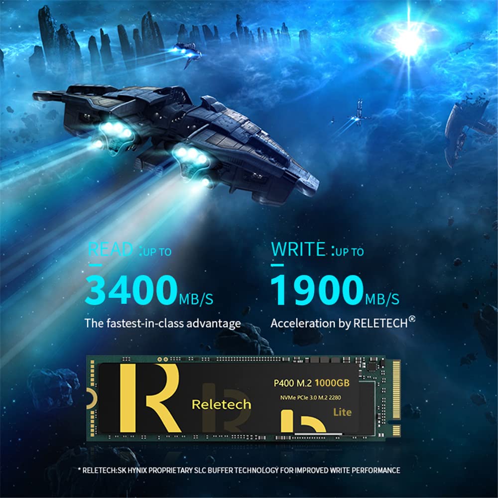 Reletech SSD P400 M.2 1000 G, até 3400 MB/S PCIe3.0 × 4 NVMe