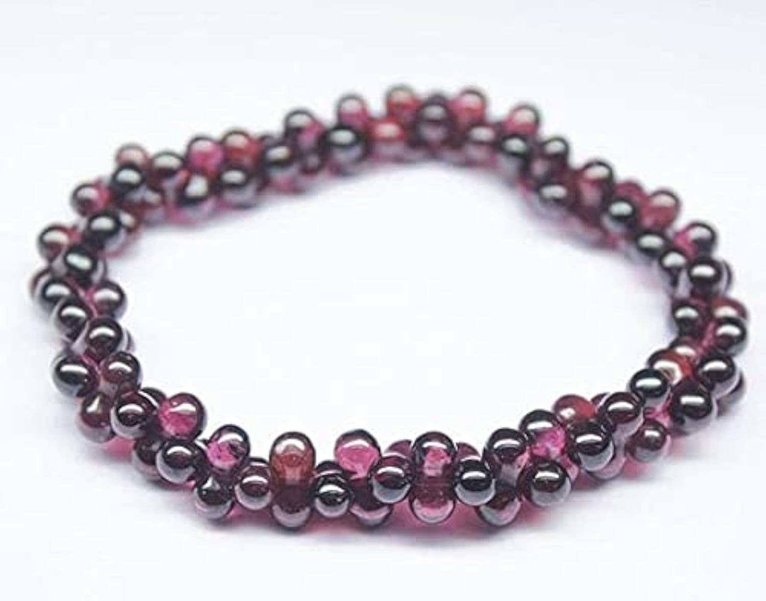 Fil grenat rhodolite briolette 8mm, perles de rechange en pierre naturelle rouge