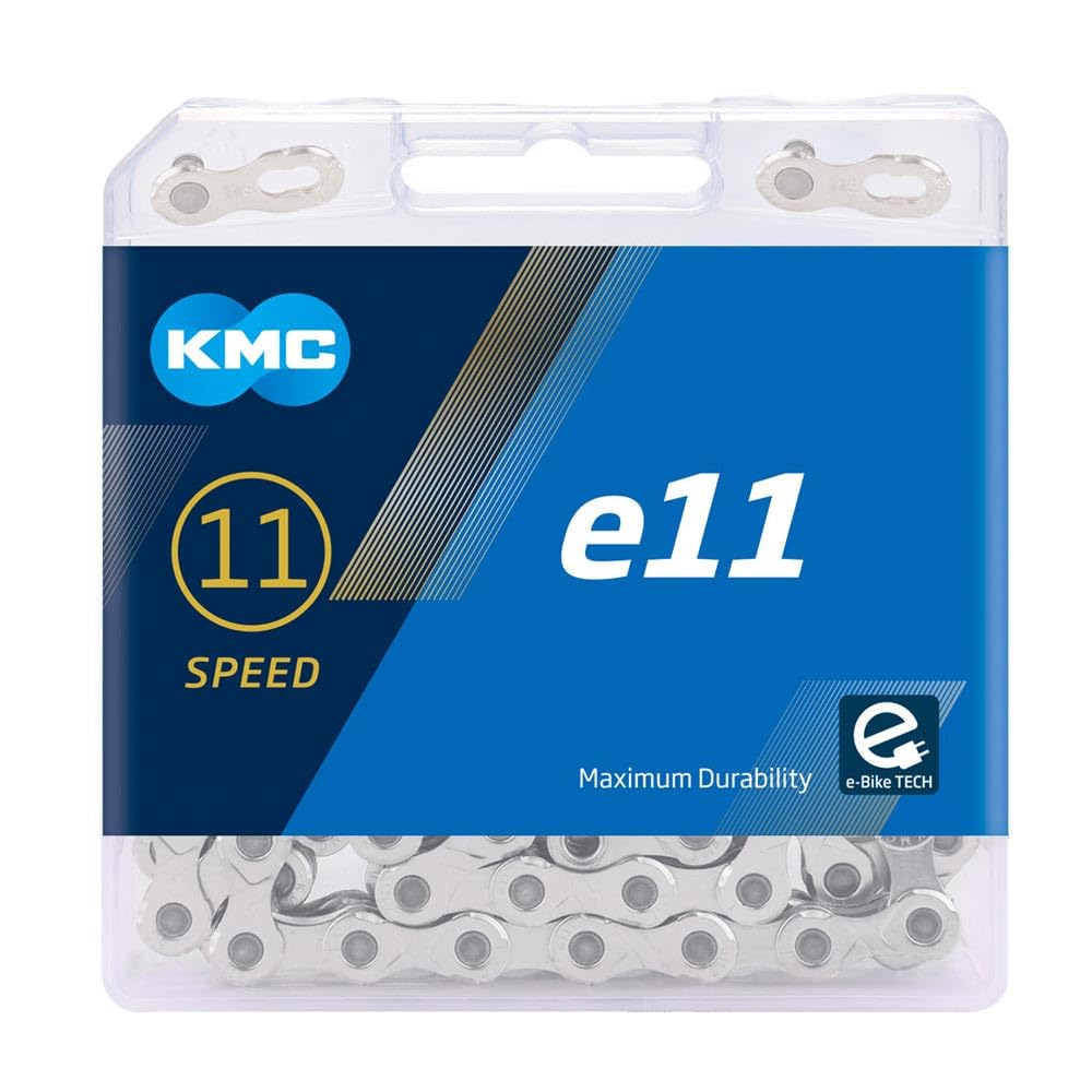 Fahrrad Kette, KMC Fahrradkette, e11 Silver, 1/2" x 11/128", 122 Glieder, 11-fach, silber