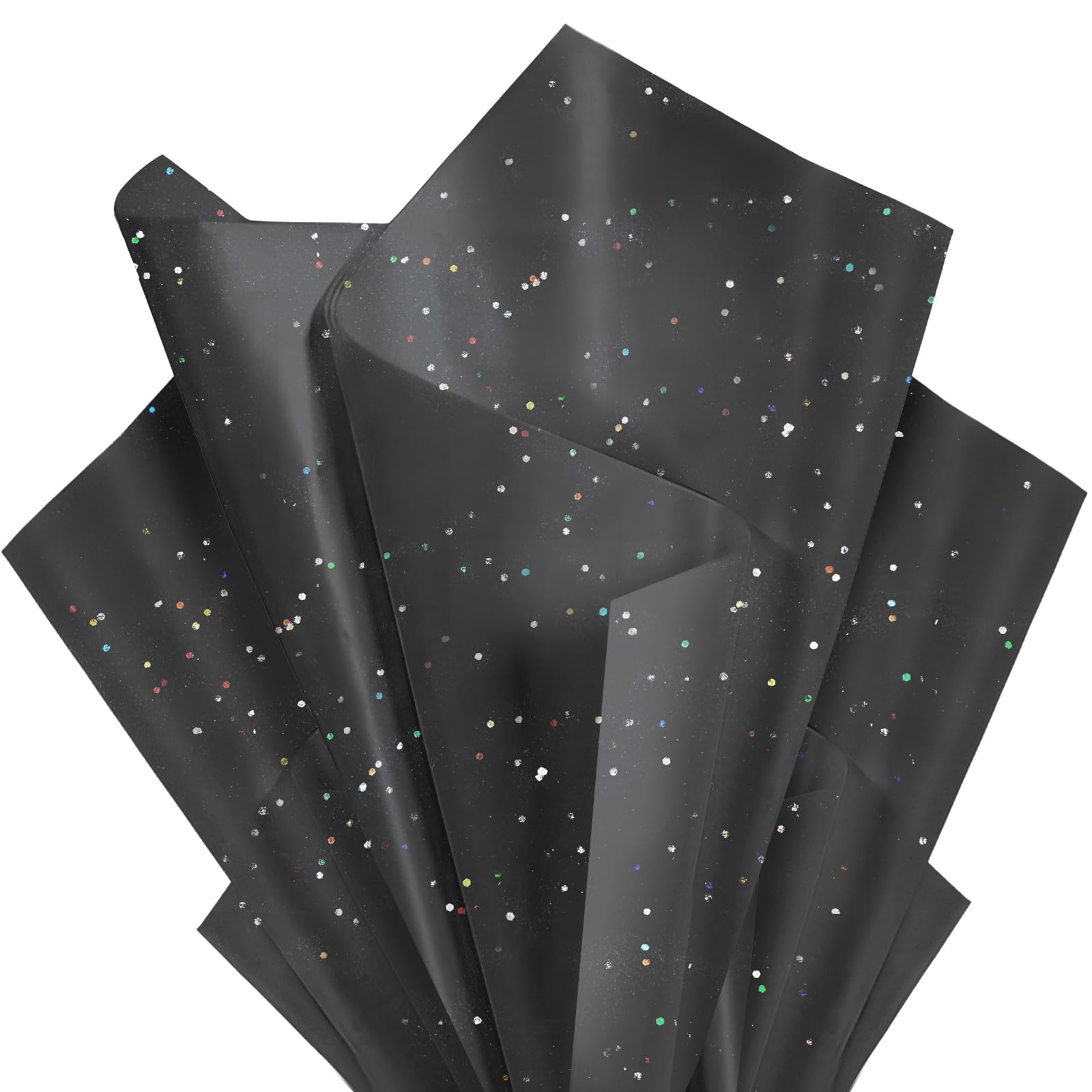 Black Glitter Tissue Paper for Gift Bags 36 Sheets 14x20 Inch - Recyclable Wrapping Paper for Weddings, Birthdays, Party &amp; Festival Decorations DIY Craft Supplies