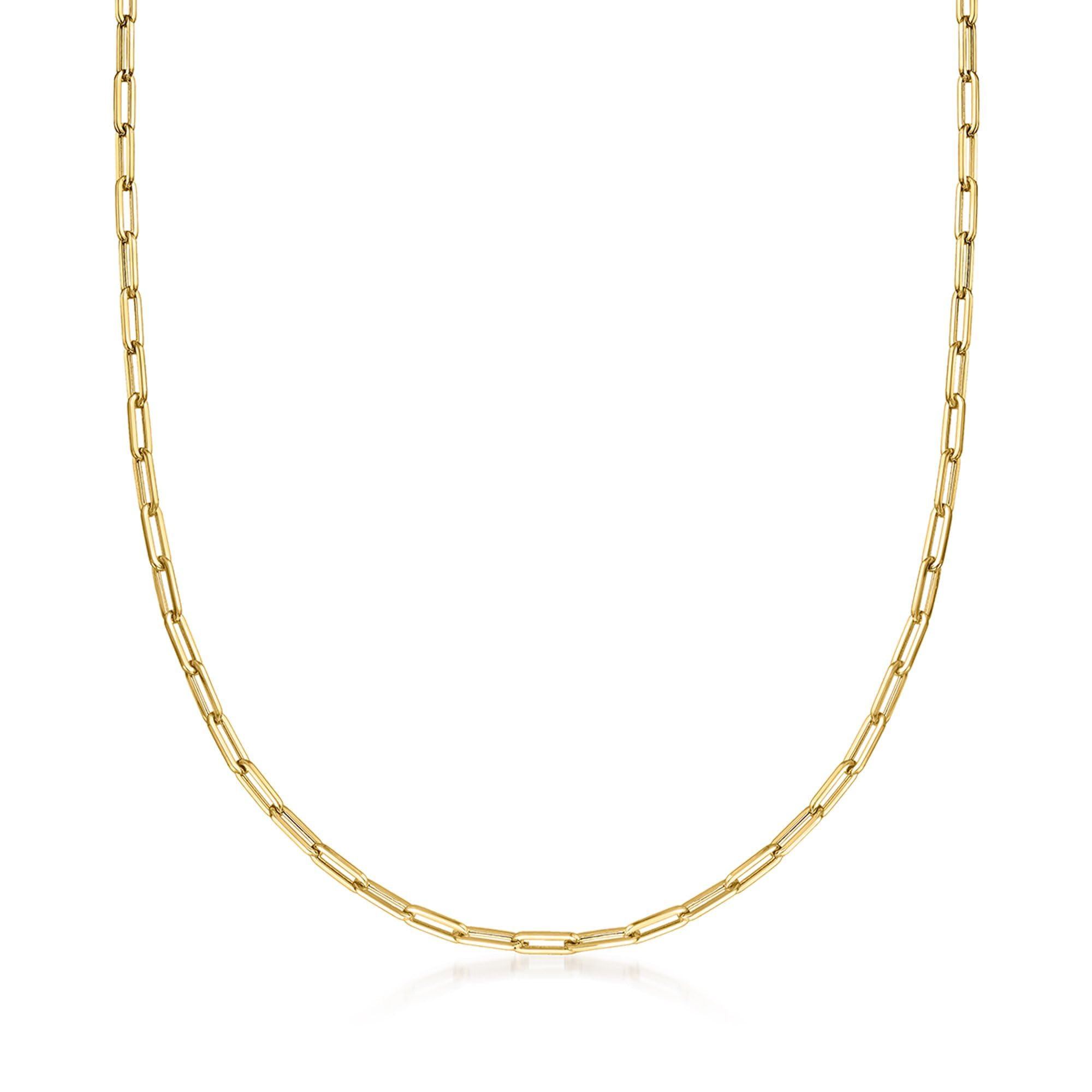 Ross-Simons Italian 14kt Yellow Gold Paper Clip Link Necklace
