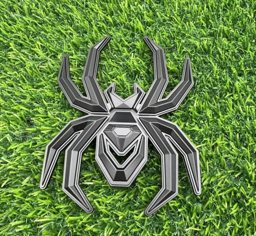 Image of 1pc Big 5.5inch Spider Emblems 3D Fender Rear Door Badges Custom Sticker Nameplate Replacement for Universal Car Body Motorcycle SUV Widow Door Edition Decoration (All Black)