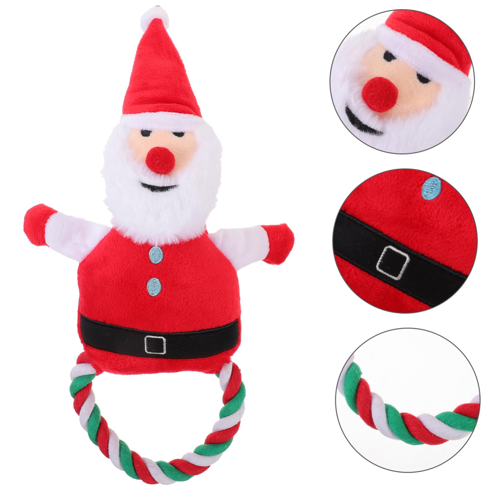 BESPORTBLE 4stücke Kautschuk Quietschspielzeug Für Hunde Weihnachtsmann-Design Interaktives Kauspielzeug Für Welpen Und Hunde Langlebig Unterhaltsam Und Zahnreinigend Für Spiel Und