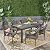 Great Deal Furniture GDFStudio Outdoor 7 Piece Wood and Wicker Expandable Dining Set, Dark Gray and Gray