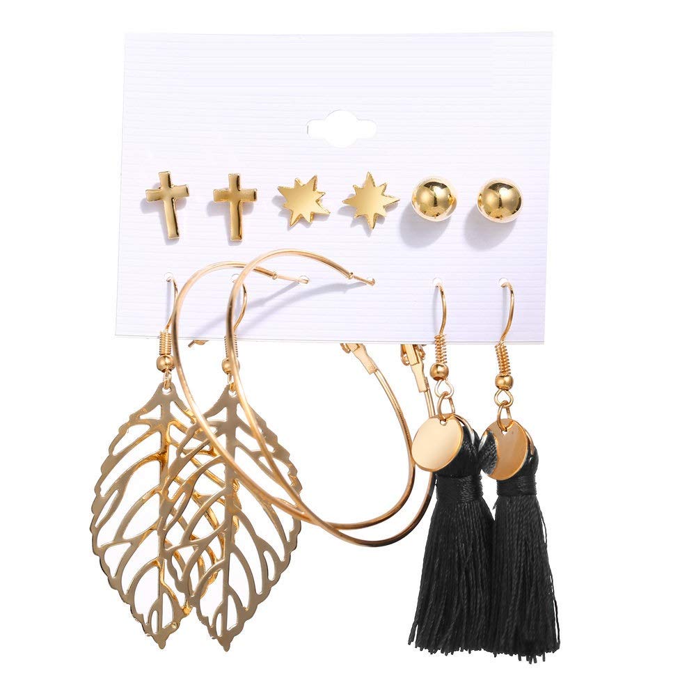 See full amazon price history chart for STAR WORK - Pairs Bohemian Tassel Earrings Set Vintage National Style Leather Heart Shape Earrings Acrylic Stud Hoop Drop Dangle Earrings for Women Girls (T-3) STAR WORK - Pairs Bohemian Tassel Earrings Set Vintage National Style Leather Heart Shape Earrings Acrylic Stud Hoop Drop Dangle Earrings for Women Girls (T-3) (B08VDL4W95) Amazon Price History, Amazon Price Tracker