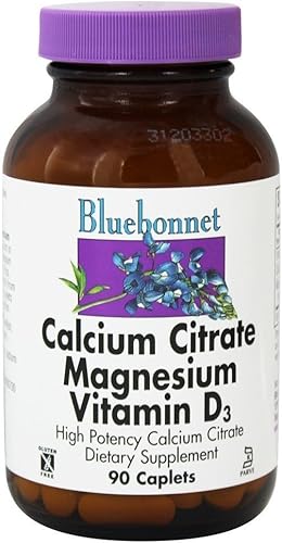 Citrato de calcio, magnesio plus, vitamina D de Bluebonnet, 90