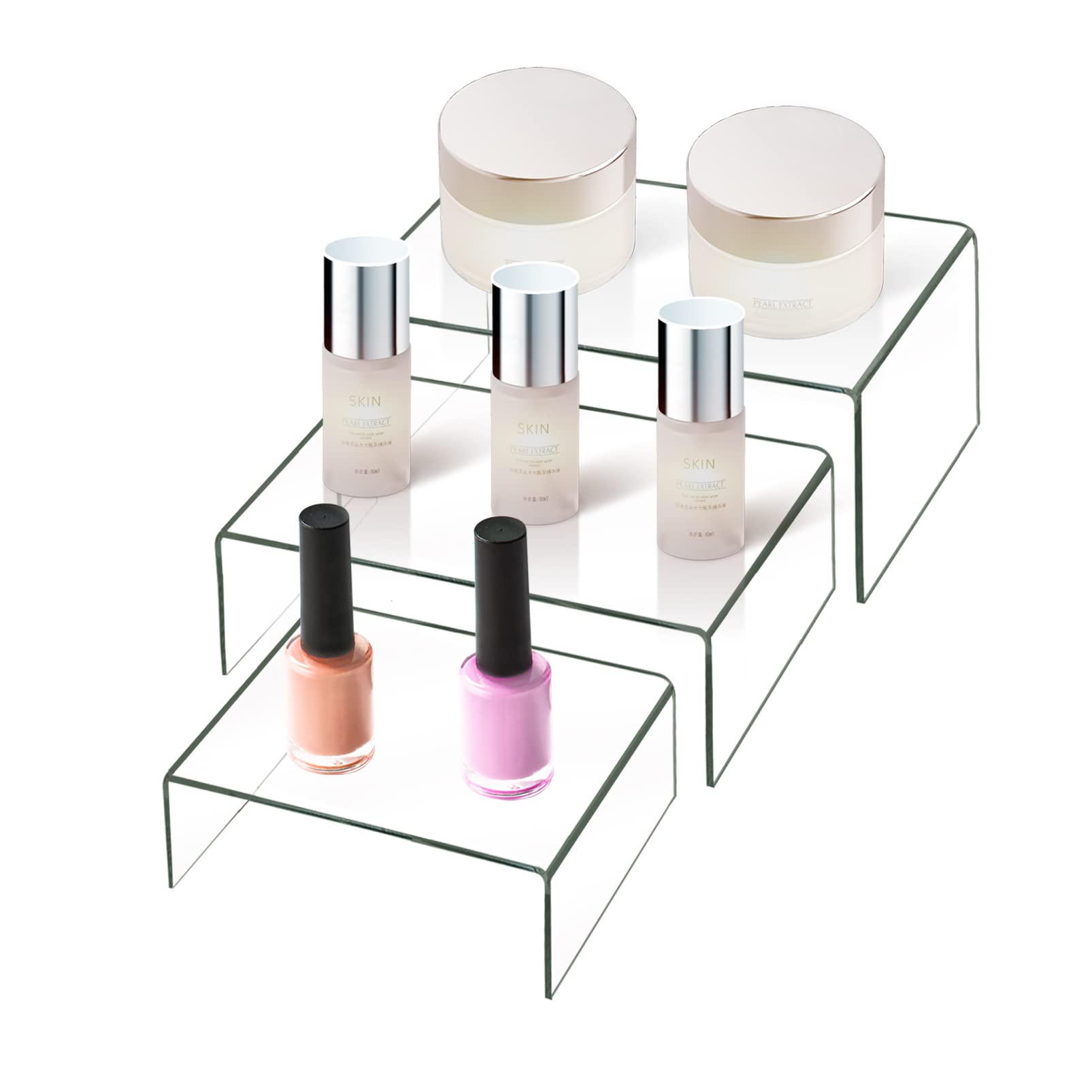 3Pcs Présentoirs En Acrylique Transparent Pour Bagues,  3 Hauteurs 3 4 5 Cm Presentoir De Vitrine A Bagues Blocs Brillants De Haute Qualite 99406551