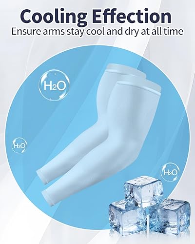 Miniatura 10 de 4-Pairs Arm Sleeves for Men and Women - Tattoo Cover Up - Cooling Sports Sleeve for Basketball Golf Football