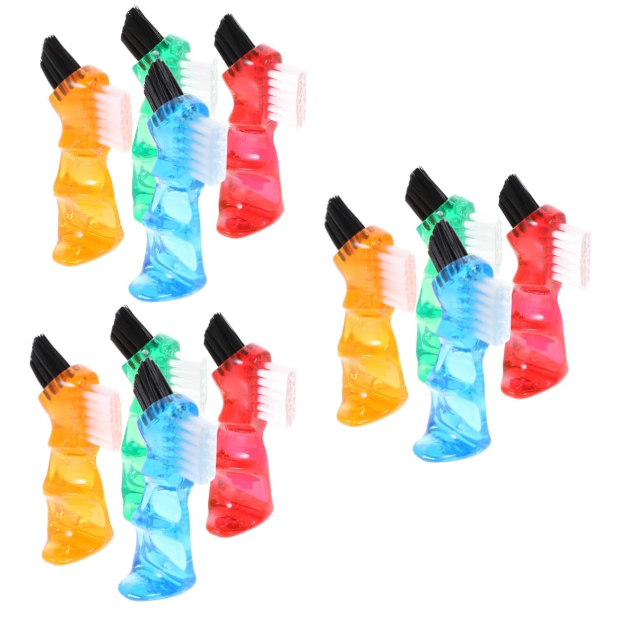 3 Set Di Spazzolini Da Denti A Doppia Faccia Piccoli Spazzolini Multifunzionali Mini Strumento Portatile Per Uso Domestico 4 Pezzi*3