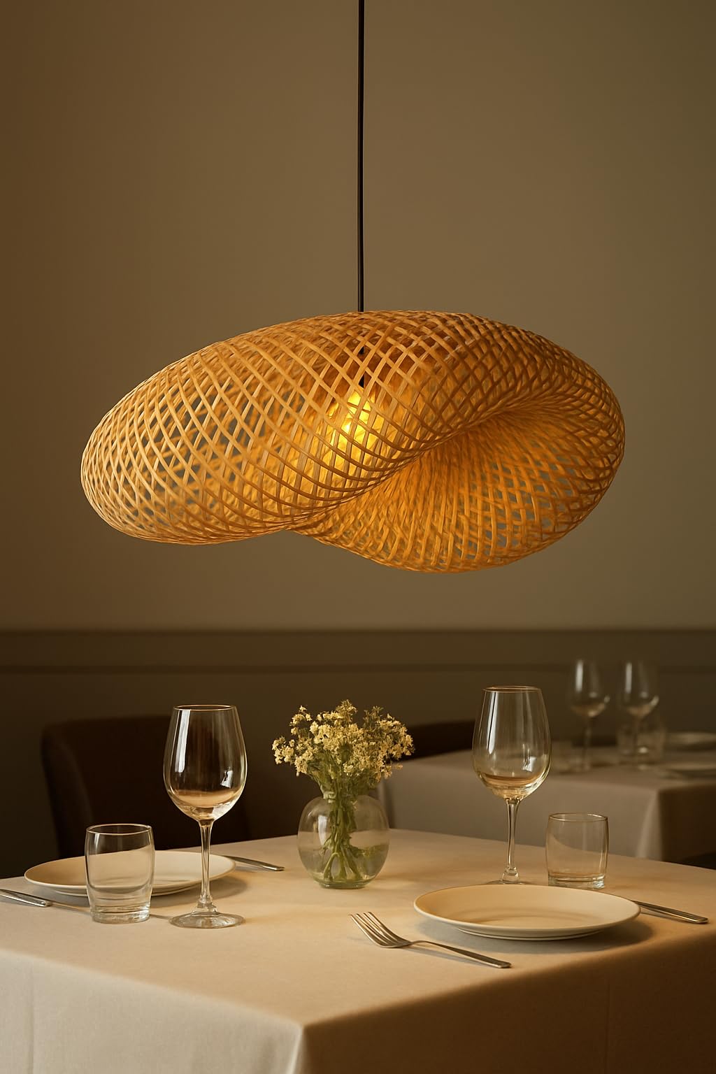 Wooden Bamboo Hanging Lampshade Farmhouse Pendant Lamp for Home Hotel Restaurant Decor with Bulb Inculded (500 gr)-image-27