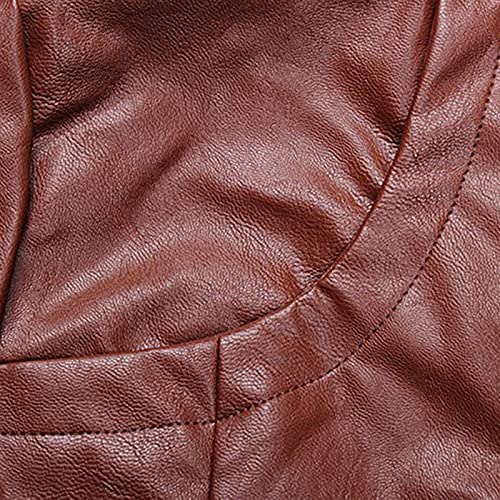 Toddler Kids Boys Zipper Leather Jackets Motorcycle Faux Leather Coats Fall Winter Outerwear Coat (Brown, 6-7 Years)4