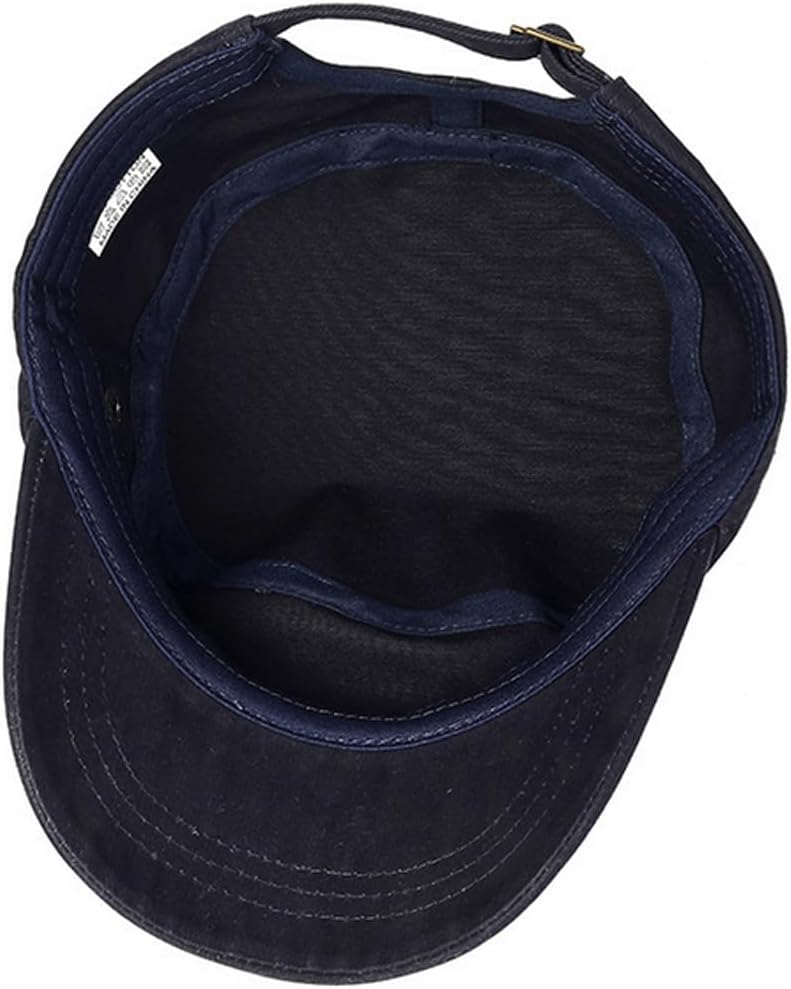 Men's Cadet Army Caps Cotton Military Caps Flat Top Cap