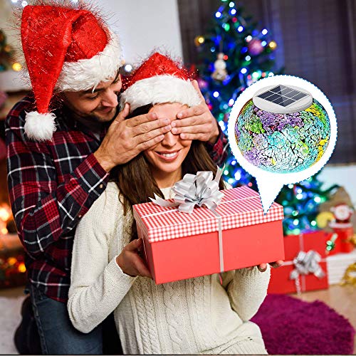 Pandawill Color Changing Mosaic Solar Light, Multi-Colored1 Waterproof/Weatherproof Crystal Glass Globe Ball Light For For Garden, Patio, Party, Yard, Outdoor/Indoor Decorations #TOP5