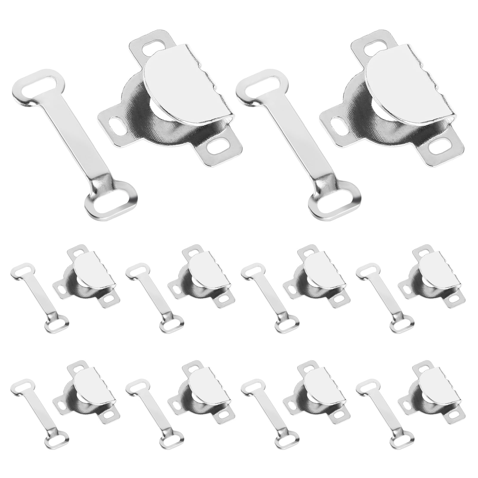 20 Ganci E Occhielli Metallici Per Cucito – Chiusura Invisibile Per Abiti, Pantaloni, Reggiseni – Argento 1,7x1 Cm
