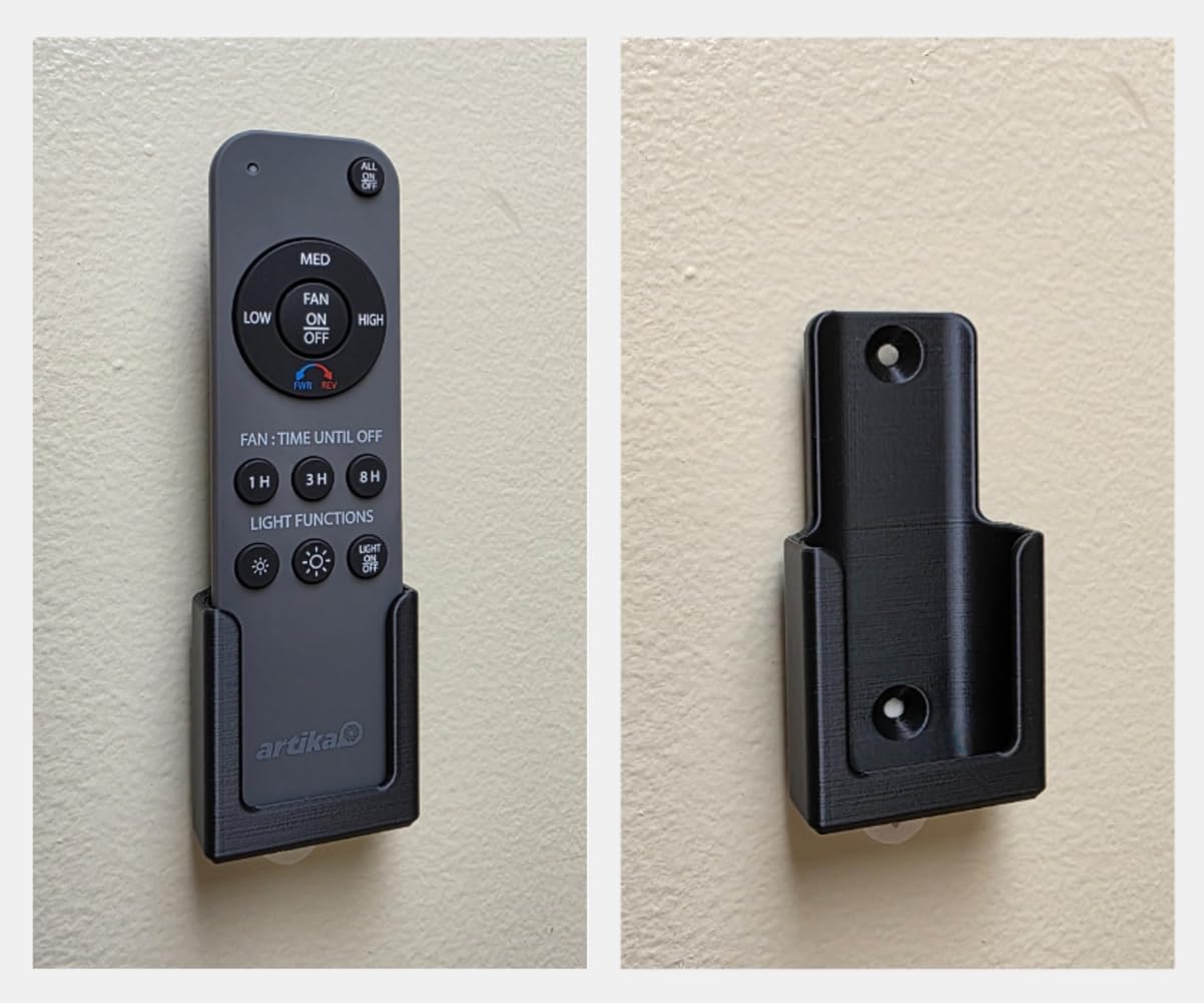 Fan Remote Holder Wall Mount Bracket for Artika Austin Edwin Ceiling Fan - Remote Not Included (1 PK Black)