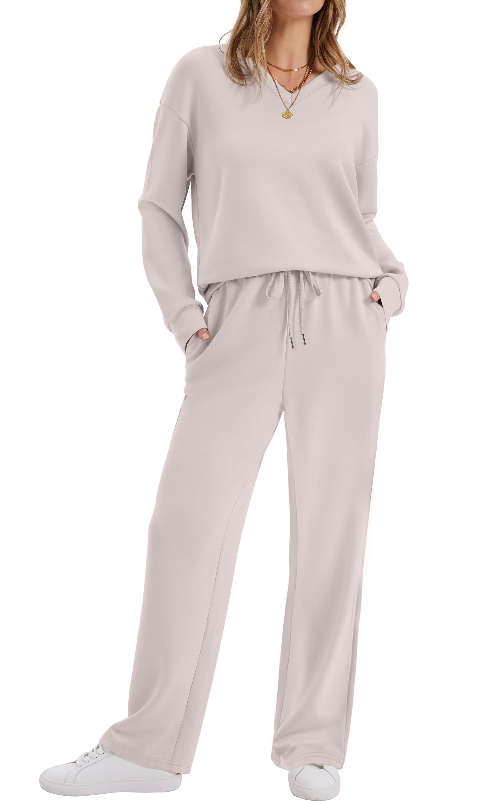 WIHOLL Women's 2 Piece Matching Lounge Set Sweatsuits Fall Outfits