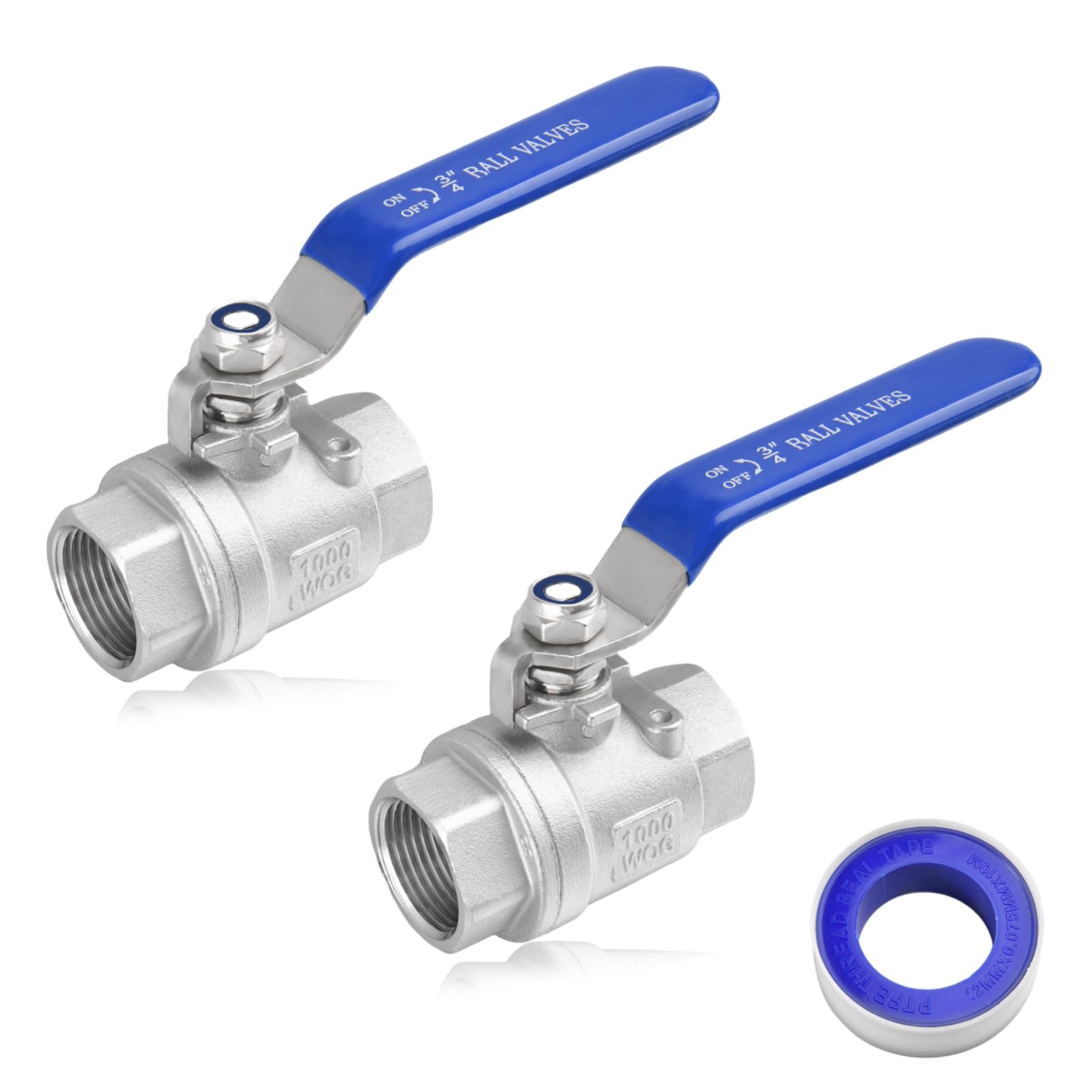 Robinet à boisseau sphérique inox 3/4 vanne arrêt eau raccord femelle 1,9 cm NPT