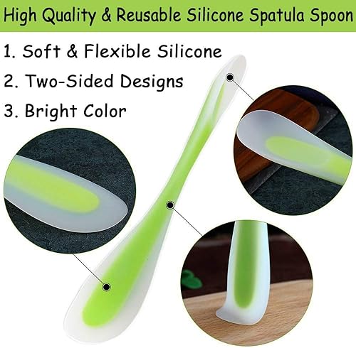 Miniatura 2 de Espátula de silicona raspadora cuchara de doble cabeza de doble propósito para cocinar, hornear, esparcir suministros de mezcla, regalos ideales