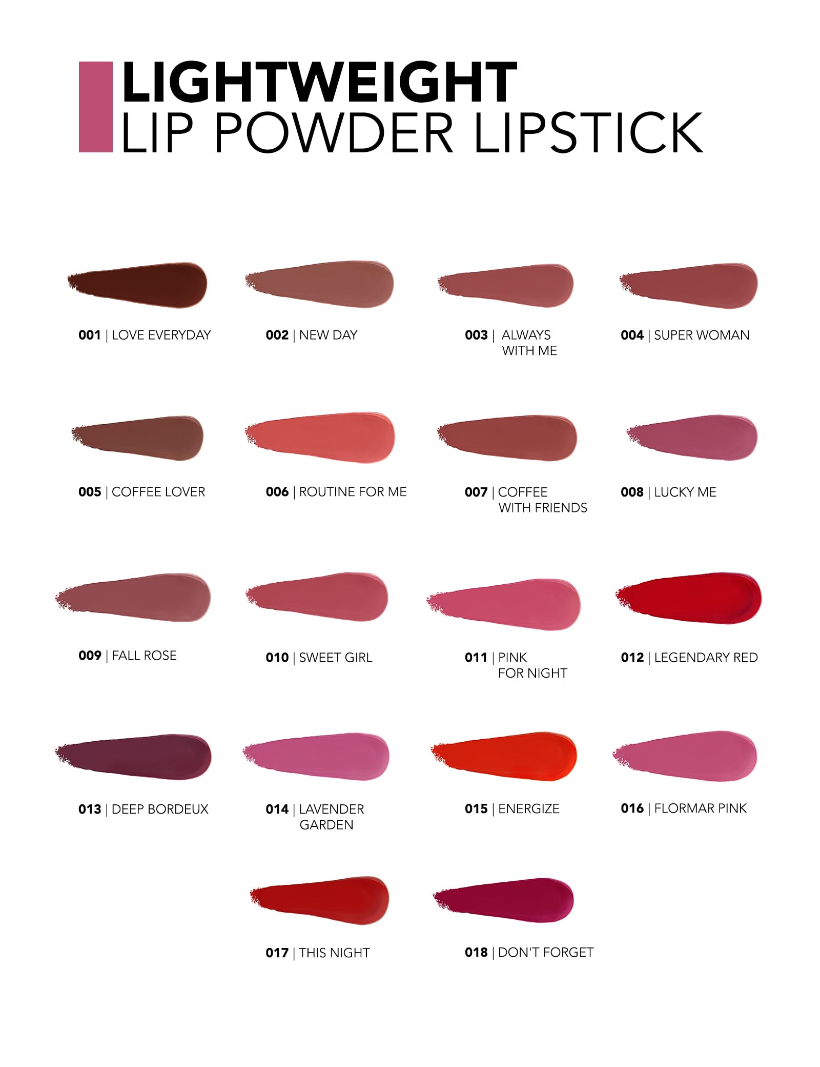 Lightweight Lip Powder Yüksek Pigmentli & Mat Bitişli Ultra Hafif Ruj