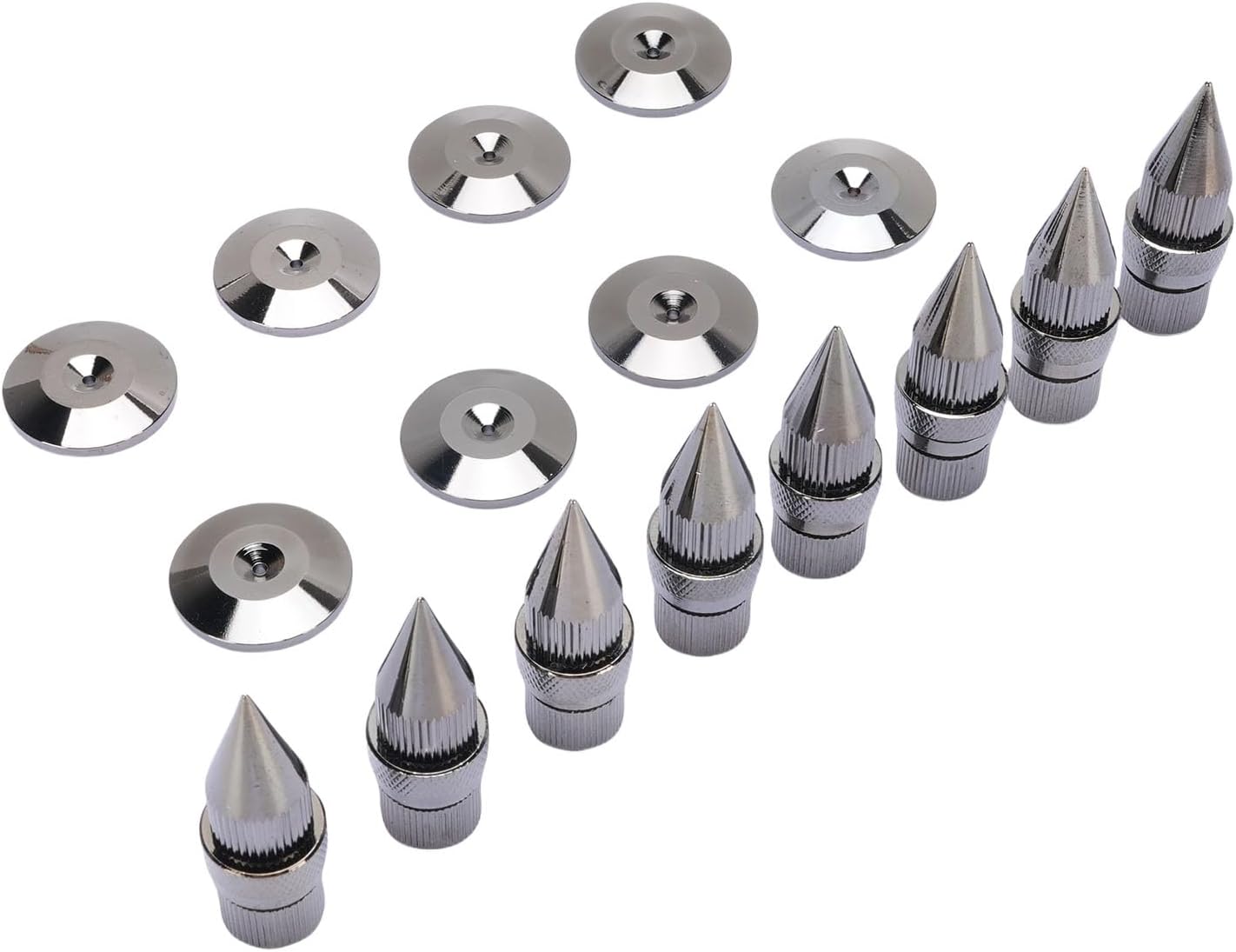 Speaker Spikes 8 Pack Isolation, Floor Protectors Shockproof Stand Feet Cone Base Pads for Subwoofer CD DVD Player Audio Amplifier Turntable