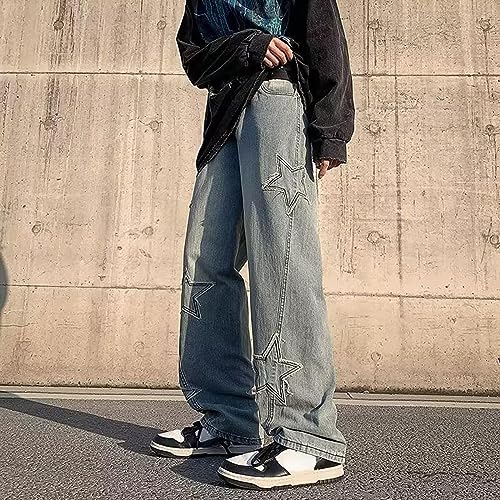 Women's Fairycore Emo Denim Pants Star Patchwork Alternative Clothing Acubi Jogger Indie Sweatpants3