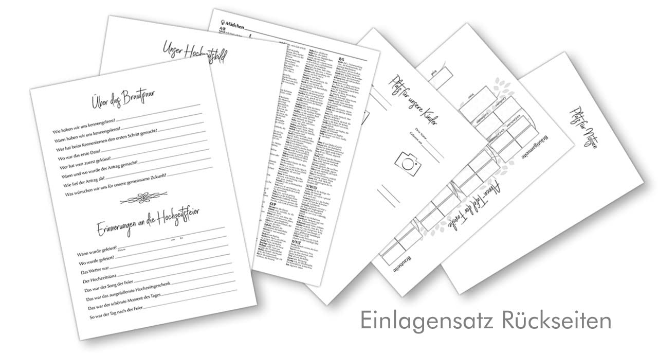 A4 Stammbuch Rina helles Grau Stammbuch der Familie Hochzeit Standesamt incl. 11 Prospekthüllen