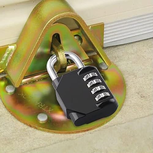 Miniatura 4 de Gym Padlock, 4 Digit Outdoor Waterproof Resettable Combination Padlock for School Gym Locker(1 Pack Black)