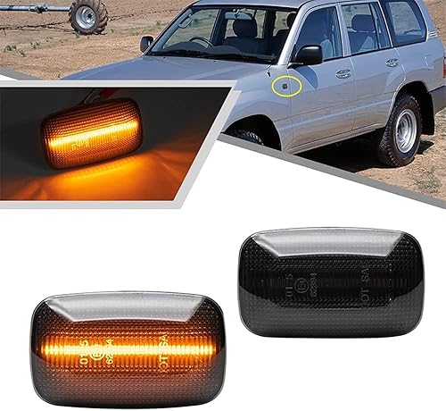 Miniatura 5 de Luz LED para guardabarros lateral compatible con Toyota LCruiser serie 1007080 compatible con Lexus LX470 LCruiser Prado 90 Series FJ Cruiser Hilux,