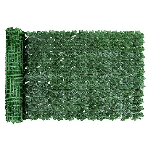 ALLOMN Künstliche Efeu Garten Sichtschutz, Zaun Sichtschutzgitter mit Künstlichen Blättern Künstliche Hecken Paneele Rolle für Party Garten Hochzeit a Mauer Wohnkultur 100 x 300cm (1 Rolle)