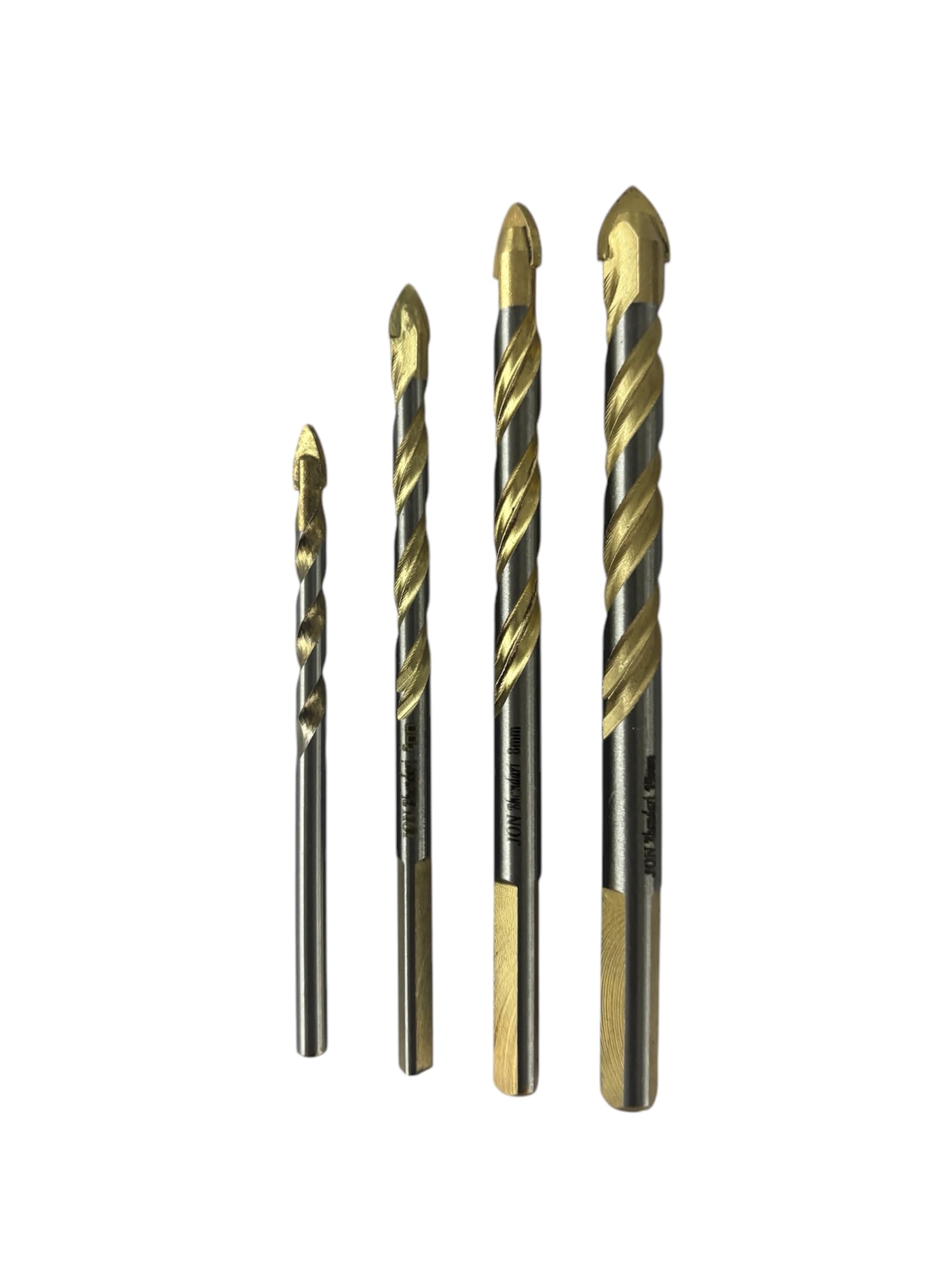 Jon Bhandari Tools 5mm, 6mm, 8mm, 10mm Ceramic Drill Bit Set Tungsten Carbide for Tile, Glass, Concrete, Brick, Wood & Plastic