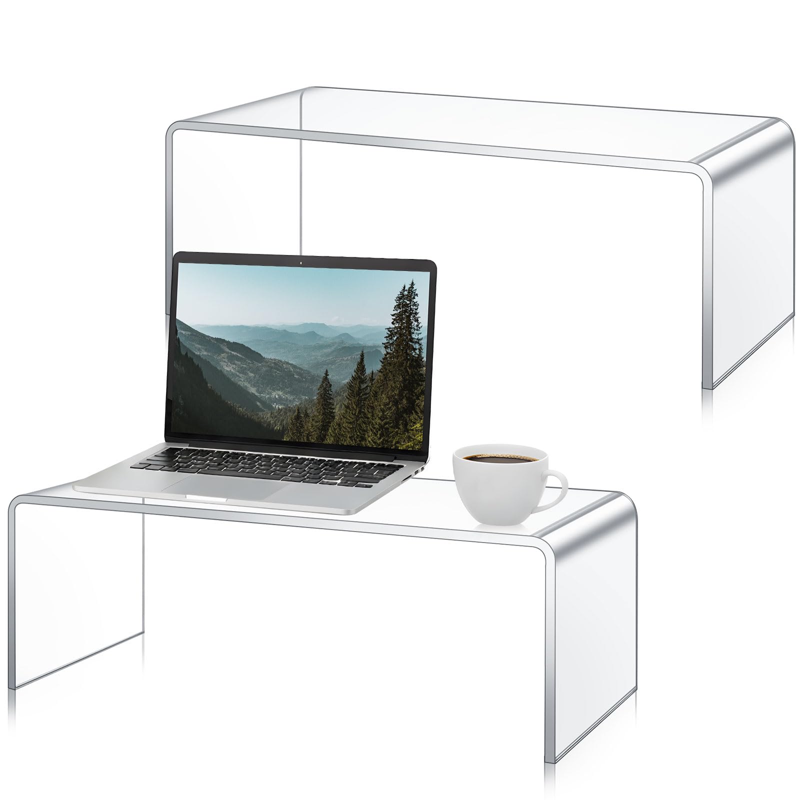 Photo 1 of RattanView Acrylic Shelf Riser, 18 Inch, Clear