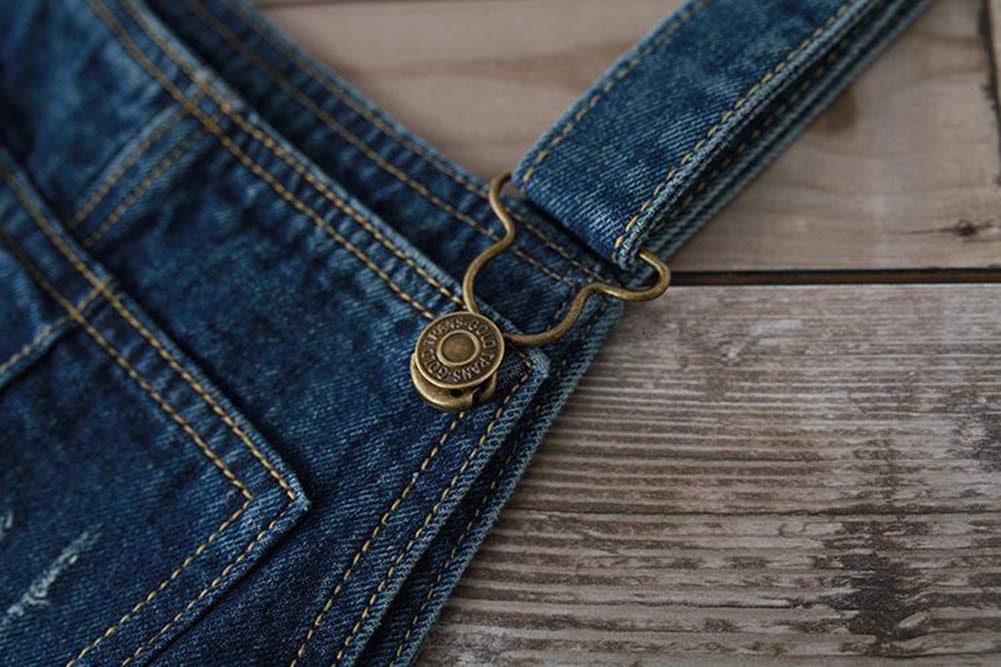 DAIHAN Donna Salopette in Jeans Tuta Jumpsuit Pantaloni Harem Dungarees Gambe Grandi Baggy Eleganti Sciolto