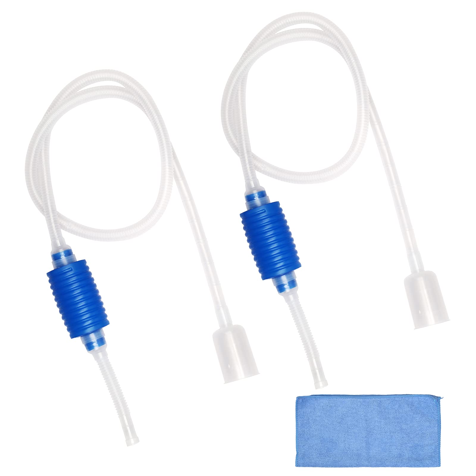 MEZOOM 2pcs Aquarium Fish Tank Gravel Cleaner 1.4m Fish Tank Siphon Pump Cleaning Water Drainer Changer Water Filter Siphon Hose with Priming Bulb for Water Changes