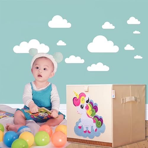 Miniatura 9 de Organizadores y almacenamiento de juguetes lavables, organizador de caja de juguetes de lona plegable para niños para dormitorio infantil o sala de