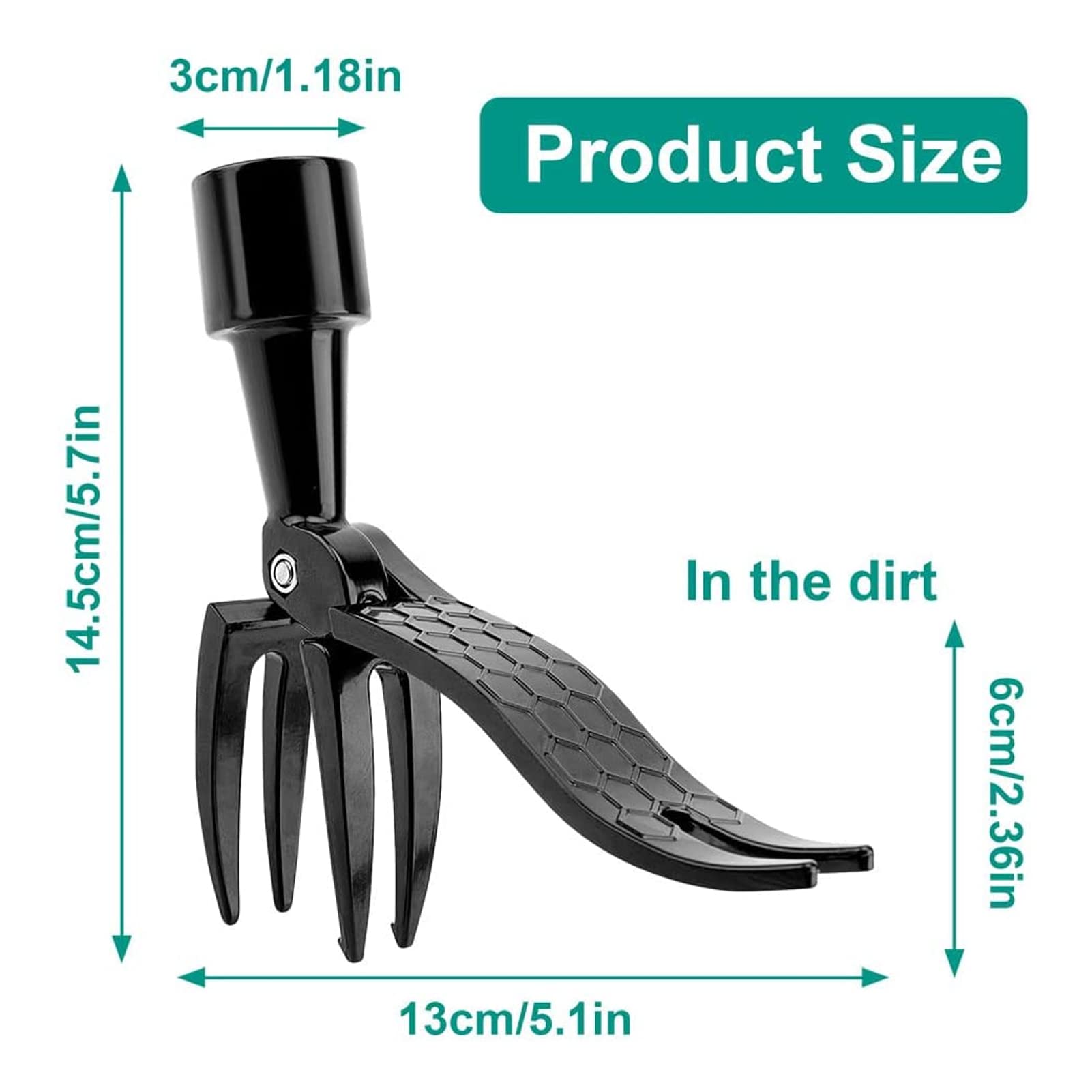Stand Up Weed Puller Tool,Manual Weed Remover with Foot Plate for Removing Weeds, Weeding Head Replacement 4-Claw Weeder Root Remover Hand Tool for Outdoor Garden Lawn Without Bending