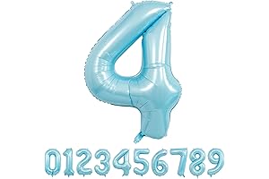Light Blue Balloon Number "4"