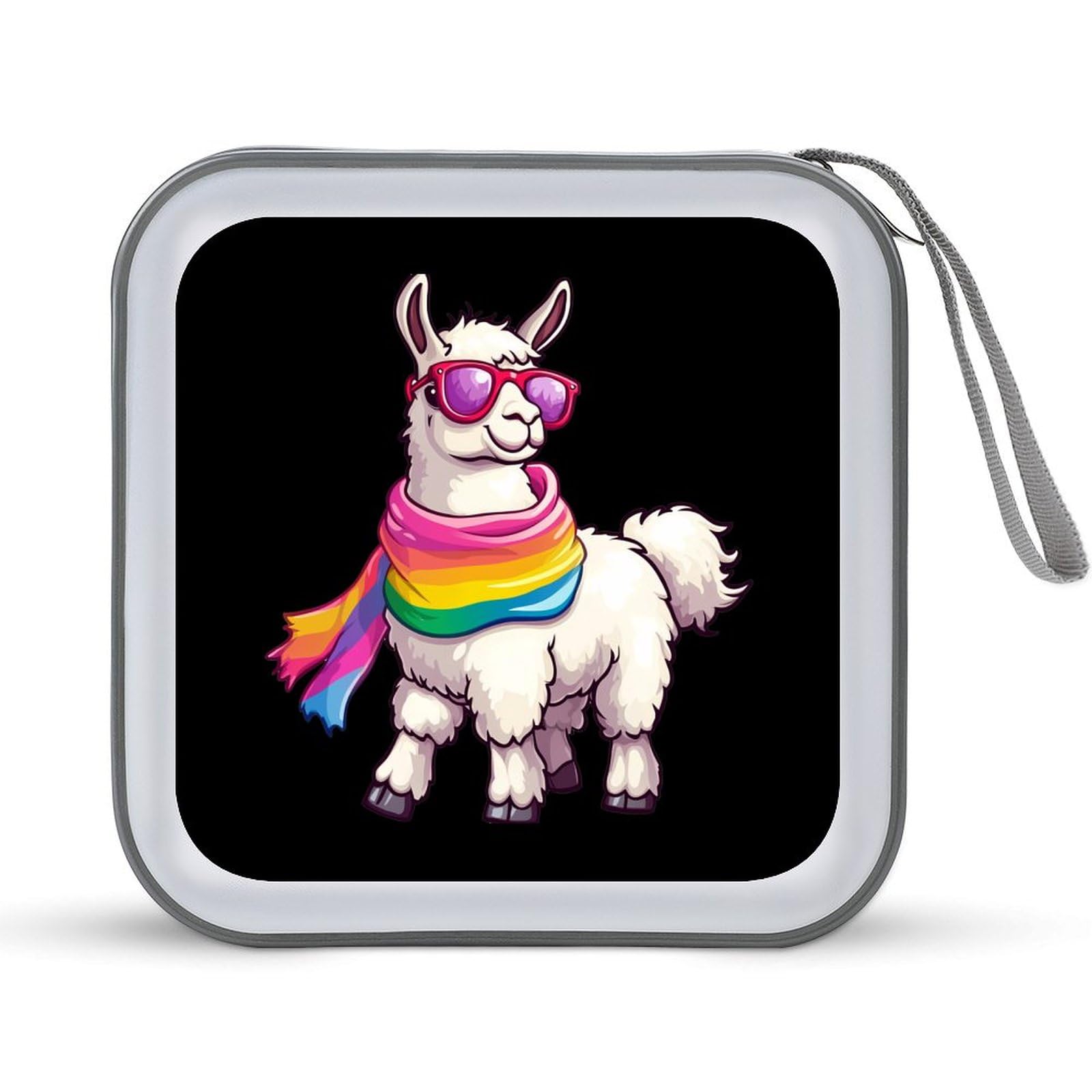 Cute Llama CD Case Portable DVD Holder Storage Organizer for Home Travel