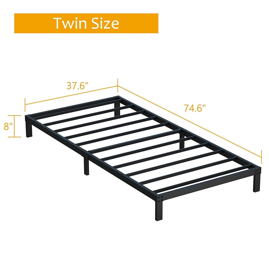 Amazon.com: Maenizi 8 Inch Twin Bed Frame No Box Spring