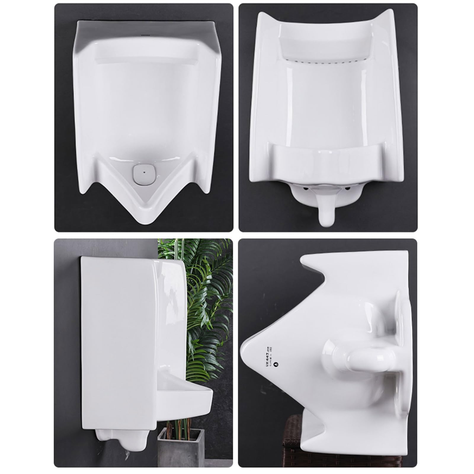 Ceramiczny pisuar ścienny dla mężczyzn, odporny na zalanie, czujnik nocny, spłukiwanie, idealny do domu, hotelu, baru i lotniska, oszczędność miejsca, higieniczne rozwiązanie łazienkowe