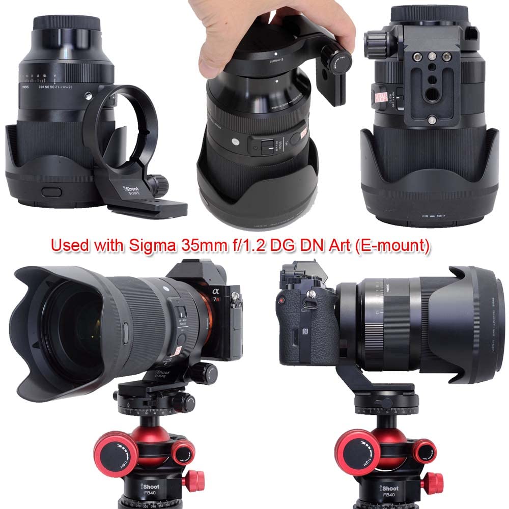 Anillo de montaje de trípode para collar de lente compatible con Sony FE 135 mm f/1.8 GM, FE 50 mm f/1.2 GM, FE 12-24 mm f/2.8 GM, E 16-55 mm f/2.8 G, E 70-350 mm f/4.5-6.3 G OSS, la parte inferior es