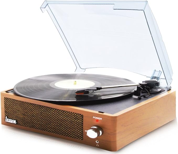 Tocadisco XN092 Lauson Función Grabación Encoding PC-Link | Tocadiscos de Vinilo Vintage con Bluetooth y Altavoces Incorporados | Reproductor de Vinilo 3 Velocidades 33, 45, 78 | (Roble)