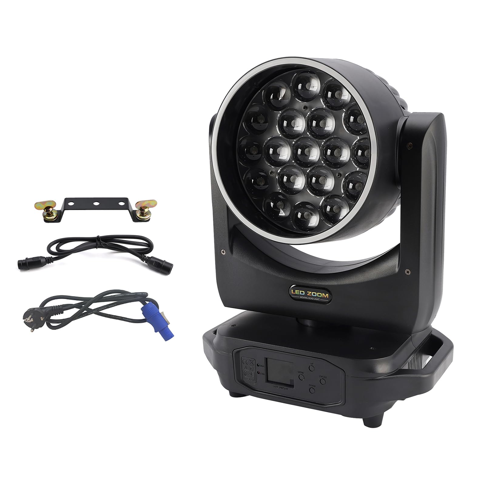 19x20W Zoom Moving Head Bühnenlicht RGBW DMX Beam Wash für DJ Disco Party mit 10°-60° Zoomwinkel,21/29CH DMX512,540°/270° Rotation,0-100% Dimmer,Strobe,LCD Display,EU Stecker