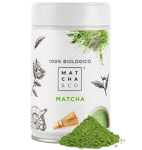 Matcha tea originale 100% bologico, grado cerimoniale, polvere organica dal giappone, naturale al 100%, tè matcha 80G - Matcha & CO - 80 g (Confezione da 1)