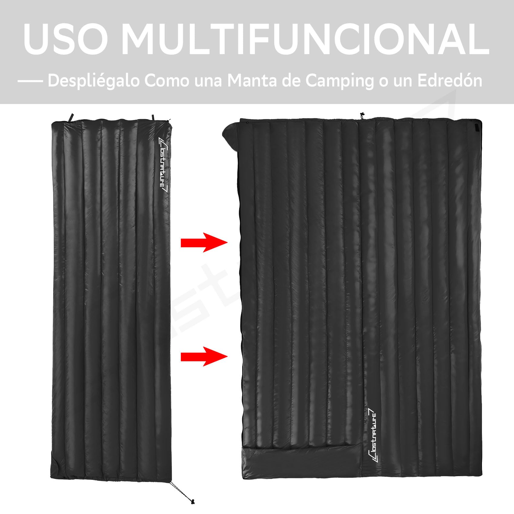 Clostnature Saco de Dormir de Plumas - Saco de Dormir Ultraligero 20D de Invierno para Adultos, Mujeres y Hombres, 3-4 Temporadas, Apto para Climas Fríos, Ideal para Camping, Senderismo y Montañismo